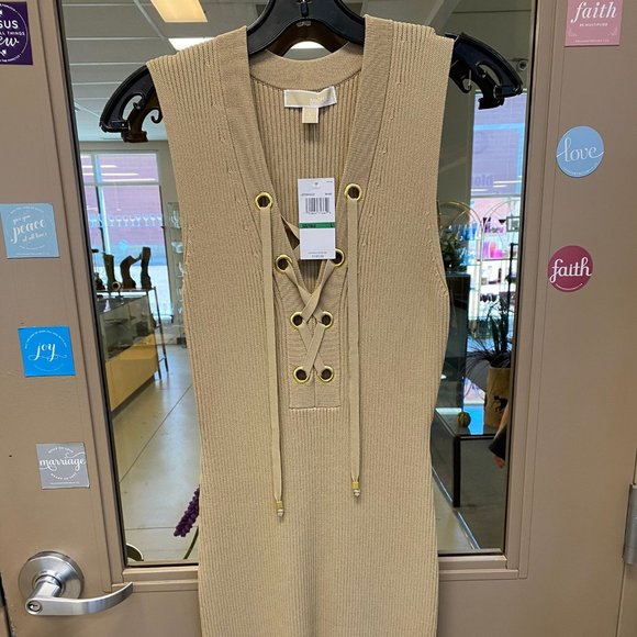 MICHAEL Michael Kors Beige Dress Size L - Picture 2 of 5